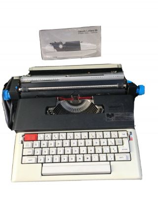 Vtg Olivetti Lettera 36c Portable Electric Typewriter White,  & Case