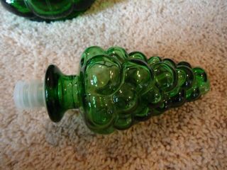 vintage Retro 1960s Italian Empoli green bubble decorative glass genie bottle 3