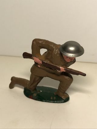 Vintage Barclay Manoil Metal Lead Toy Soldier Charging W/ Weapon