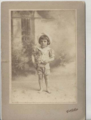 Old Cabinet Photo Child In Sailor Suit Identified As J.  Zaphas Howell