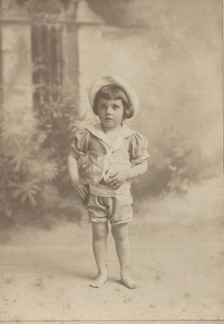 Old Cabinet Photo Child in Sailor Suit Identified as J.  Zaphas Howell 3
