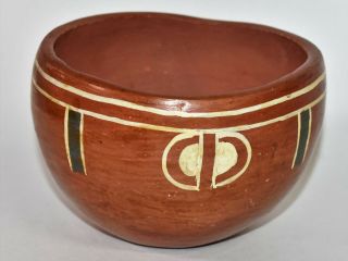 Old Native American Vintage Brown Santa Clara Pueblo Pottery Bowl