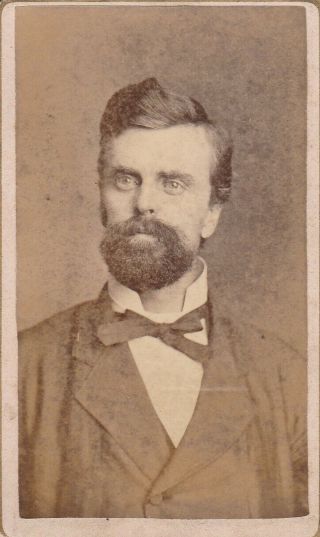 Cdv Of Man With Beard,  Dated 1881,  Hunton Photographer,  Evansville,  In
