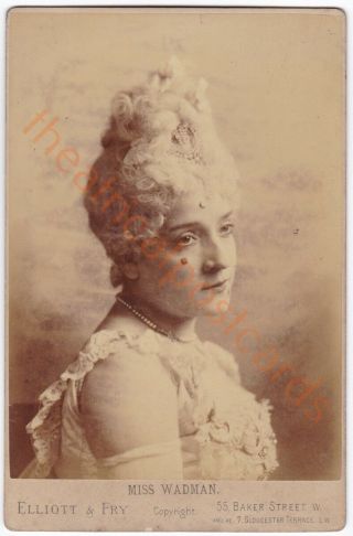 Victorian Stage Actress And Vocalist Mathilde Wadman.  Cabinet Card Photo