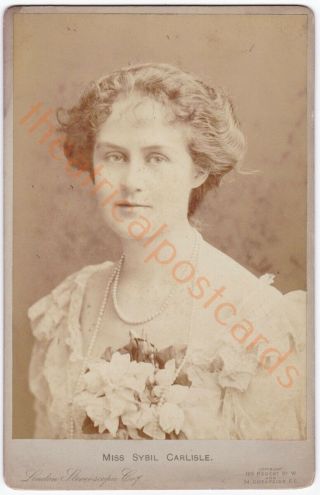 Stage Actress Sybil Carlisle.  London Stereoscopic Co.  Cabinet Card Photo