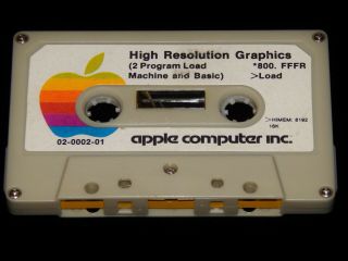 Vintage Computer Tape,  Apple Computer Cassette Tape,  High Resolution Graphics,  16k