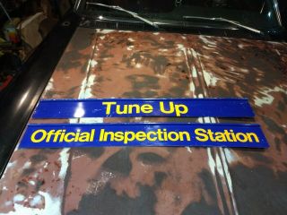 Vintage Napa Official Inspection Station/tune Up Double Sided Metal Hanging Sign
