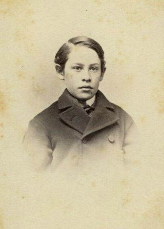Civil War Era Antique Cdv Photo Handsome Young Boy Fashion Dewey Pittsfield Mass