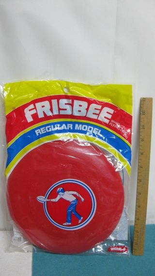 Vintage Old Stock,  Wham - O Frisbee Flying Disk,  In Package,  Red,  1981