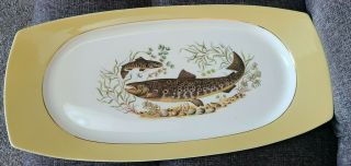 Vintage Figgjo Flint Norway Fish Trout Scandinavian Serving Platter Mid Century