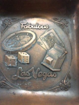 Vintage Bronze Las Vegas Ash Tray About Late 1940s 2