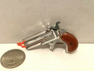 Vintage Toy Double Derringer Cap Gun.  2 3/16 Inch Long