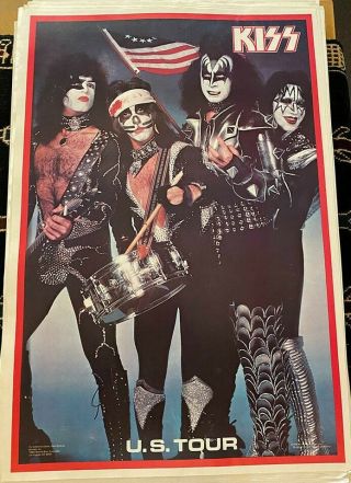 Kiss Vintage 1976 76 Bicentential Ace Peter Gene Paul Nos Aucoin Mgt Poster