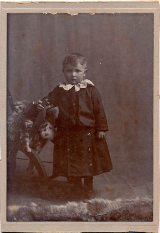 Vintage Cabinet Card Portrait Photograph Of Darling Young Child