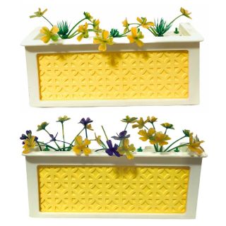 Vintage Barbie Dream House A Frame Yellow Planter Flower Box Replacement Set 2