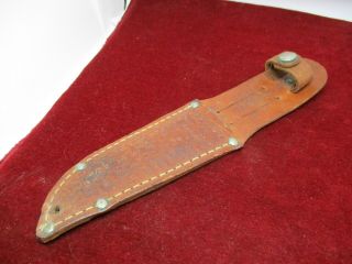 Old Remington Dupont Leather Sheath Only - Holds A 4 1/2 Inch Knife Circa 1930 