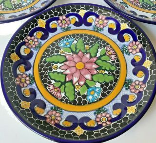 Talavera Pottery Plate Mexican Hand - Painted 11 - 3/4’’ Round Wall Dinner Honeycomb