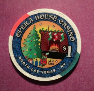 Opera House Casino $1 Casino Chip Christmas Las Vegas Nevada Auct 3931