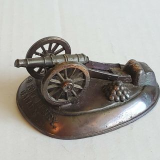 3 " - Vintage Miniature Cast Iron Bronze Cannon - Old Fort Henry - Canada Souvenir Toy