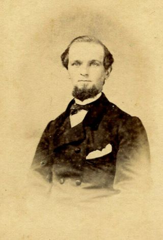 Civil War Era Antique Cdv Photo Man With Beard Fashion Merritt Poughkeepsie N Y