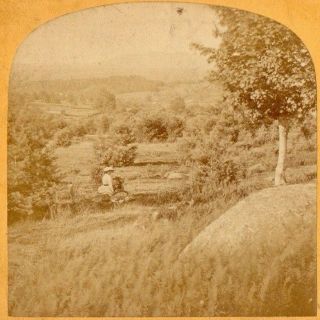 Riley Mountain From Meeting House Hill.  G.  H.  Scripture Stereoview Photo