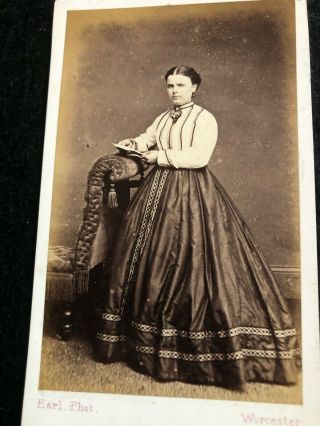 Victorian Cdv: Lady Wearing Braided Skirt: F.  C.  Earl,  Worcester