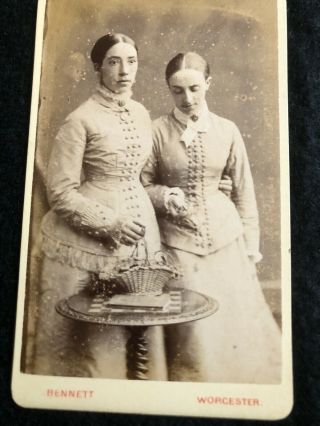 Victorian Cdv: Sisters Wearing Similar Clothes: Bennett,  Worcester
