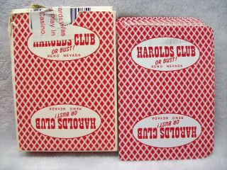 Vintage Harolds Club Hotel Casino Reno Unsealed Deck Playing Cards Htf