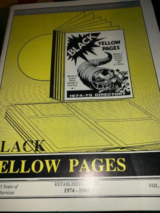 Detroit Telephone Directory Black Yellow Pages History 1989 Walter Johnson