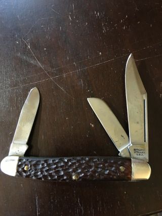 Vintage Kutmaster Utica Ny Usa 3 Blade Pocket Knife Fast Look