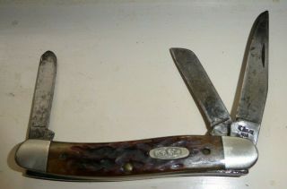 Vintage Case Xx 6318 Bone Handle Stockman Pocket Knife 6 - Dots - 1994