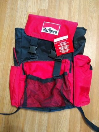 Vintage 1990s Red Marlboro Unlimited Hiking Backpack Official Gear Outdoor
