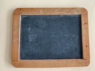 Vintage Childs School Student Wood Frame 2 - Sided Slate Chalk Board Primitive