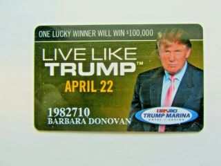 Trump Marina Casino,  Atlantic City,  Nj - Obsolete Players Card 2 Our President