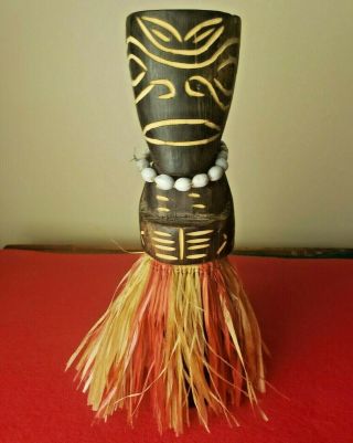 Vintage Tiki Wood Carving Indigenous Handmade Bora Bora Polynesian Figure Unique