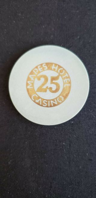 Mapes Hotel $25.  00 Reno Casino Chip N5219