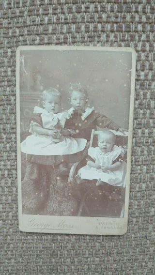 Young Children Cabinet Card Photograph Taken By George Moss,  Haverhill & Sawston