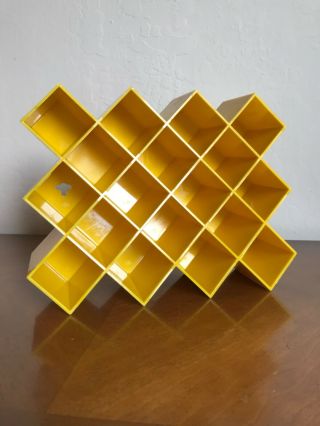 Vintage Copco Lubge - Randel Yellow Honeycomb Wall Spice Rack Midcentury