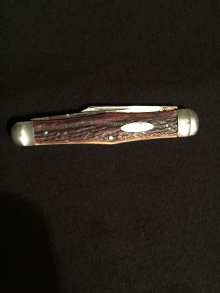 Pre - 1900 Rare Vintage H.  Boker & Co Cutlery Whittler Pocket Knife Stag Handle