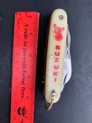 Vintage Susuki Intruder Advertising Pocket Knife By Colonial