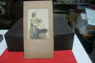 1906 Cabinet Photo Girl With Baby Identifed On Back