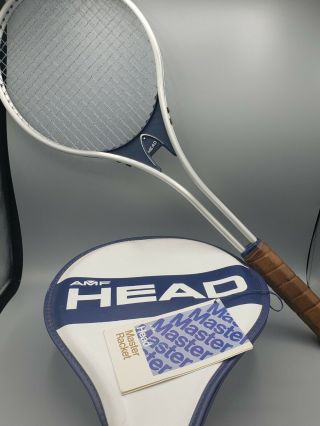 Vtg Head Master Aluminum Tennis Racket Racquet 4 5/8 M Cover And Tag