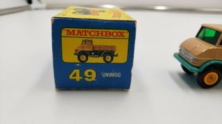 1960 ' s VINTAGE MATCHBOX LESNEY No 49 UNIMOG MERCEDES BENZ TRUCK IN ORG.  BOX 2