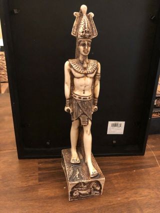 Egyptian King Ramses Pharaoh Figurine Statue Ancient Goddess 12” Sculpture