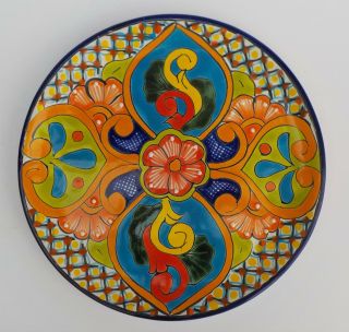 Mexican Pottery Decorative Wall Decor Dinner Plate 11 1/2 " Diameter