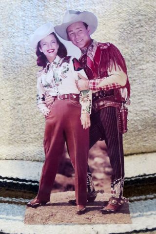 Roy Rogers And Dale Evans Western Tabletop Display Standee 10 " Tall