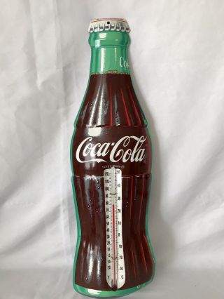 Vintage Coca - Cola Advertising Thermometer Metal Sign,  Donasco Usa,  Great
