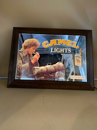 Rare Vintage Camel Lights Cigarettes Light Up Hanging Sign Man Cave Bar 25 X 15