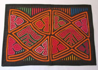Vintage Mola Folk Art Fabric Colorful Textile