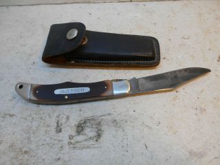 Vintage Schrade 1250t Folding Lock Back Knife,  Sheath